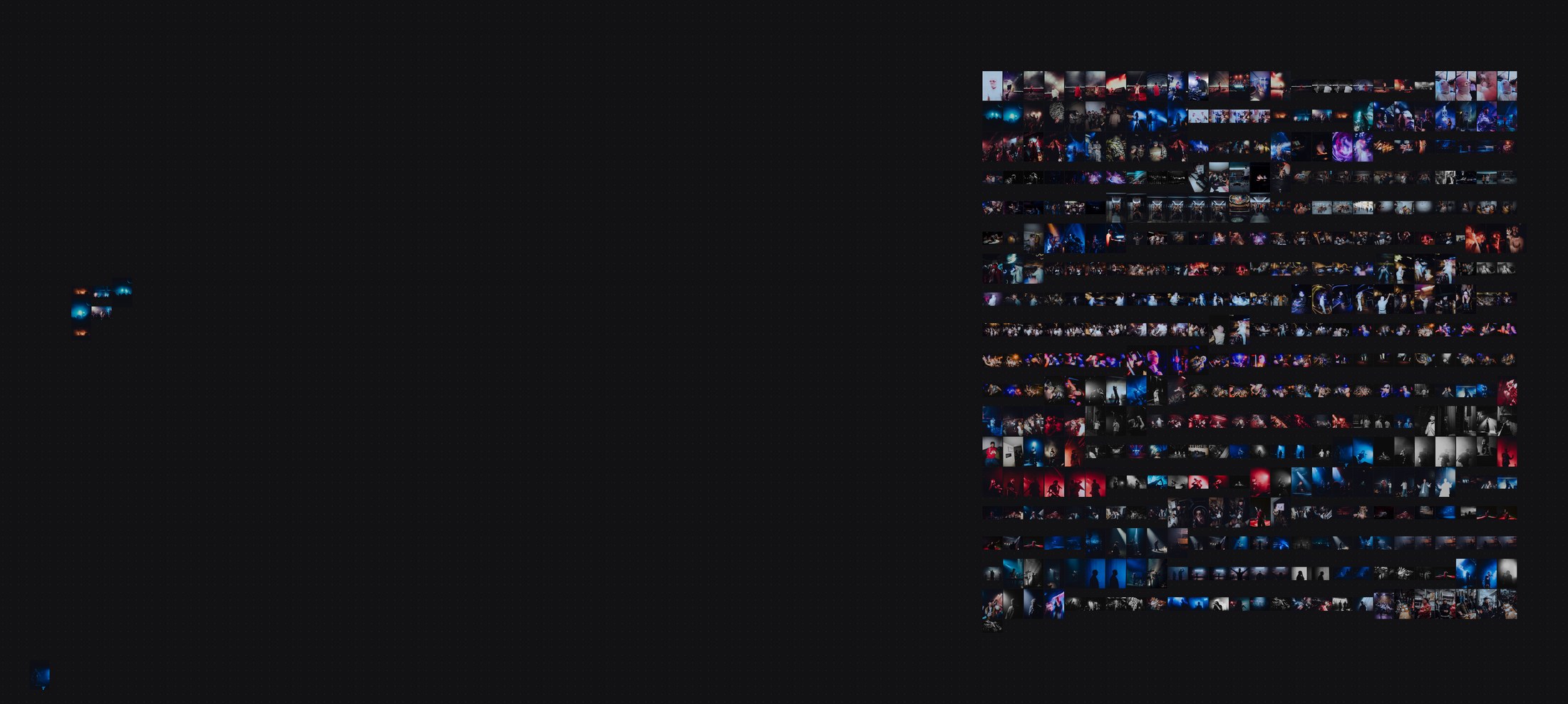 An overview of roughly five hundred photos arranged as a huge contact sheet